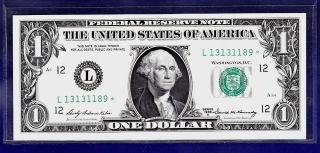 1969 - A $1 Federal Reserve Note Gem Frn L - Star Cu Star Unc photo