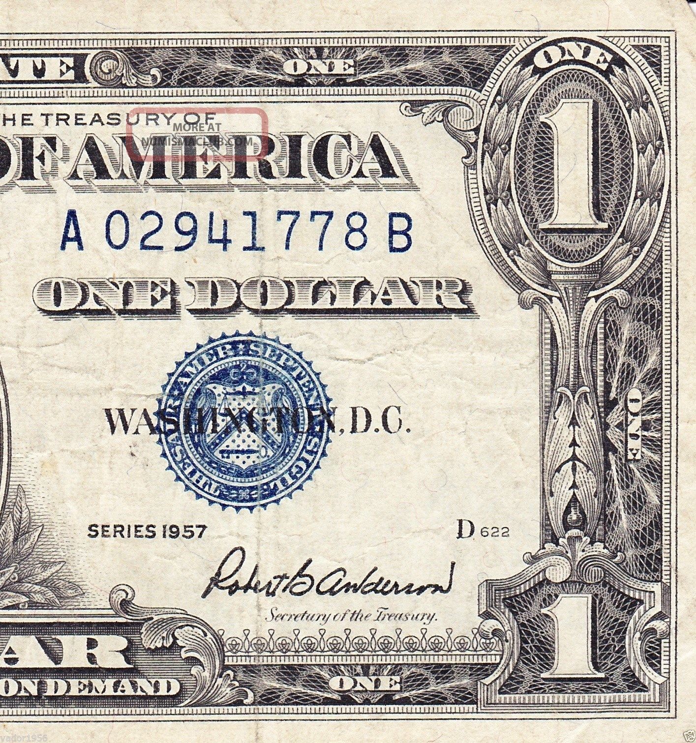 1957 Silver Certificate Blue Seal Serial Numbers Serial A02941778b