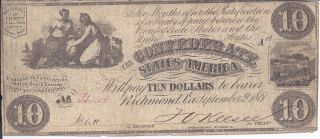 $10 1861 T - 28 Authentic Confederate States,  Richmond,  Rare photo