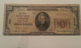 National Currency 1929 $20 Note photo