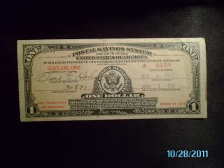 $1 Ohio,  Series Of 1917 Postal Certificate photo