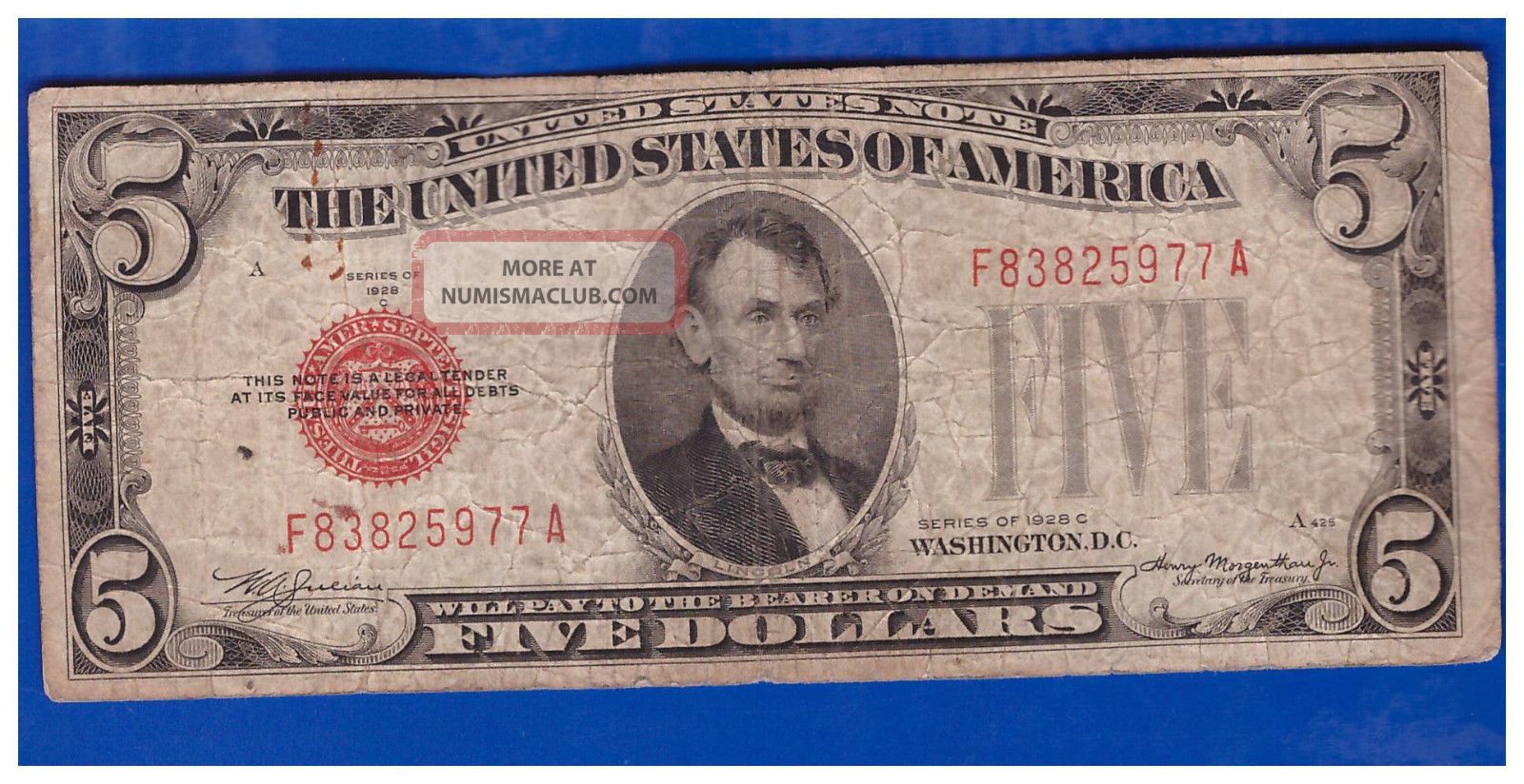 1928c 5 Dollar Bill Old Us Note Legal Tender Paper Money Currency Red 1928c-5-dollar-bill-old-us-note-legal-tender-paper-money-currency-red