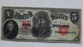 Series Of 1907 Large $5 Legal Tender 