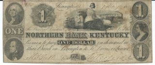 Obsolete Currency Kentucky/lexington Northern Bank $1 1849 Issued Vf Rarity 7 photo