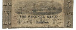 Obsolete Currency Massachusetts/phoenix Bank $5 1839 G16 Fine Charlesrown photo