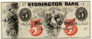 $5 Stonington Bank State Of Connecticut 18_ _ 