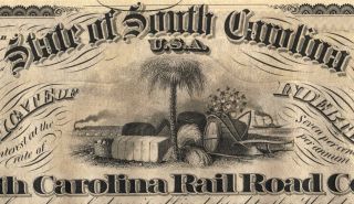1866 $15 State Of South Carolina Railroad Company Bond Cu Sc Old Obsolete Usa Rr photo