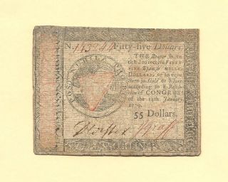 1779 $50 Continental Currency Large Denomination Colonial History photo