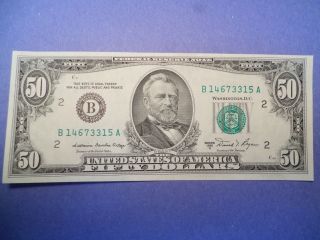 Uncirculated $50 Series 1981 A Federal Reserve Note B14673315a photo