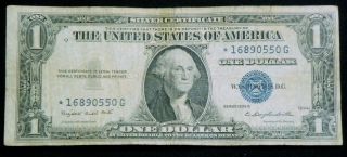 1935g Star $1 One Dollar Silver Certificate Blue Seal With - Out Motto 3 No photo