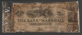 $1 Marshall Michigan 1854 Antique Obsolete Currency Paper Money Bill Note photo
