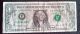 Gutter Fold One Dollar 1993 Us Ferderal Reserve Note Small Size Notes photo 3