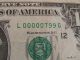 $1 Bill - Three Digit Serial Number Of 00000799 Small Size Notes photo 1