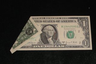 Dramatic 1969d Printed Fold Error Note Seal & Serial On Reverse photo