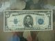 Two - 1934 ' C & D ' $5 Silver Certificates Bright Blue Seal With Plastic Inserts Small Size Notes photo 2