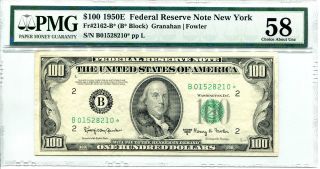 $100 1950 E Star Note Pmg 58 Choice About Uncirculated Fr 2162 - B Bill Ny photo