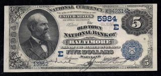 Baltimore,  Maryland 1882 $5.  00 Date Back,  Tied For Finest Known photo