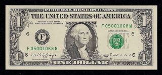 $1.  00 Series 1988 - A,  F - M Block Web Note,  Federal Reserve Note,  Gem Uncirculated photo