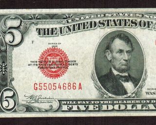 $5 1928 C United States Note More Currency 4 - P photo