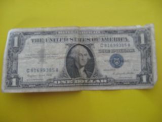 1957 A One Dollar Silver Certificate With Blue Seal photo