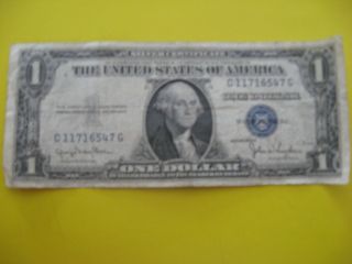 1935 D One Dollar Silver Certificate With Blue Seal photo