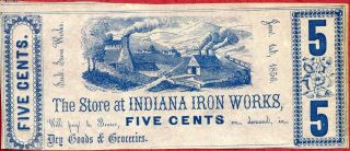 United States (usa) 5 Cents 1856 Ef  Store At Indiana Iron photo