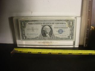 Series A 1957 $1 Silver Certificate Encased In Lucite Directors Fee Tcbc - 13 photo