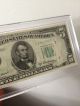 1950 B 5 Dollar Green Seal Note In Snaplock Unc Note Chicago Serial Small Size Notes photo 3