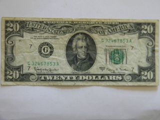 1963a Twenty Dollar Federal Reserve G Series 