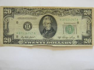 1950a Twenty Dollar Federal Reserve H Series Note photo