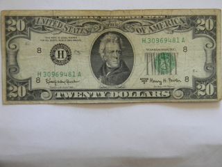 1963a Twenty Dollar Federal Reserve H Series Note photo