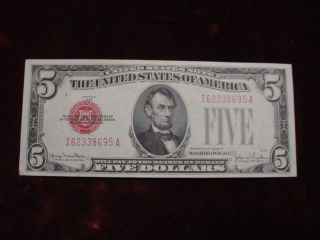 1928f $5 United States Note,  Fr - 1531 Choice About Uncirculated photo