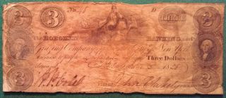 1828 Hoboken Banking And Grazing Company Three - Dollar Note - Hoboken,  Nj photo