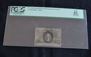 Fr1245 Second Issue 10c Fractional Currency W/ Surcharge 