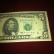 Five Dollar Federal Reserve Inking Error On Serial Number Paper Money: US photo 3