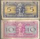 2 Military Payment Certificates 5 Cent; 10 Cent; Mpc Series 521; 1954 Paper Money: US photo 1