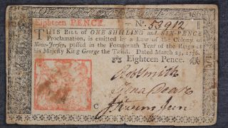 Eighteen Pence Jersey Note In Fine photo