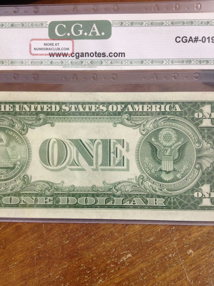 1935 E 1 Dollar Silver Certificate With Blue Seal Unc Note Graded Star Note