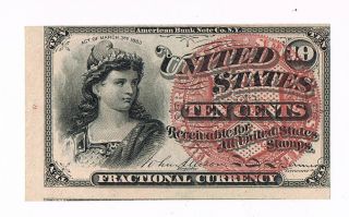 United States 1863 10 Cents Fractional Note Liberty Ccu photo
