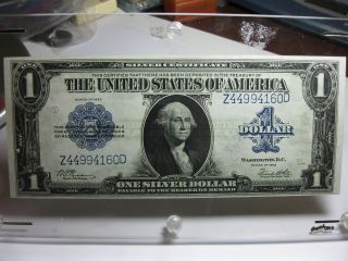 1923 Silver Certificute $1.  00 Uncirculated Large Size Note Blue Seal photo