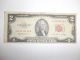 2 - 1953 $2.  00 Bills With Red Seal Small Size Notes photo 2