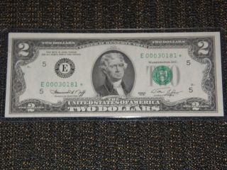 1976 E Star (richmond Va) Rare $2.  00 Bill,  Unc E00030181 photo