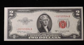 1953 C $2 Two Dollar Star United States Note Au+ photo