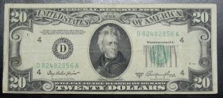 1950 A Twenty Dollar Federal Reserve Note Cleveland Vf 2856a Pm3 photo