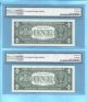 2 Consec 1957 - A $1 Silver Certificate Fr - 1620 Star - A Pmg 67 Sup - Gem 1407 - 1408 Small Size Notes photo 1