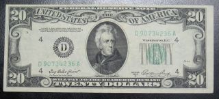 1950 A Twenty Dollar Federal Reserve Note Cleveland Xf 4236a Pm3 photo