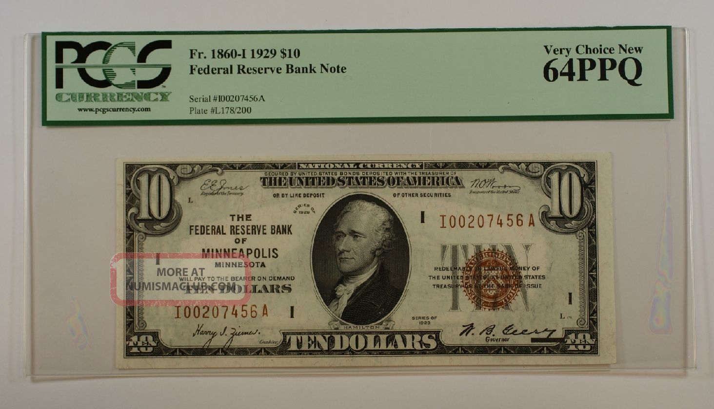 1929 $10 Ten Dollar Minneapolis Frbn Note Pcgs Very Choice 64 Ppq Fr.  1860 - I Small Size Notes photo
