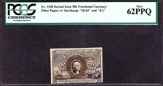 Us 50c Fractional Currency Note Fr1320 Pcgs 62 Ppq Ch Cu photo