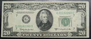 1950 D Twenty Dollar Federal Reserve Note Chicago Vf 2260d Pm3 photo