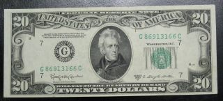 1950 D Twenty Dollar Federal Reserve Note Chicago Au 3166c Pm3 photo